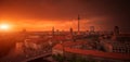 Berlin Skyline City Panorama with Sunset - famous