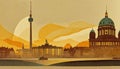 Berlin skyline illustration ,ai generated