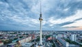 Berlin skyline panorama with TV tower at Alexanderplatz in twilight, Germany Royalty Free Stock Photo