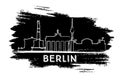 Berlin Skyline Silhouette. Hand Drawn Sketch. Royalty Free Stock Photo