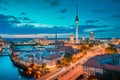 Berlin skyline with Spree river at sunset, Germany Royalty Free Stock Photo