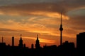 Berlin skyline at sunset Royalty Free Stock Photo