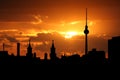 Berlin skyline at sunset Royalty Free Stock Photo