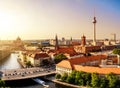 Berlin skyline sunset Royalty Free Stock Photo