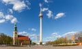 Berlin Skyline tv tower Alexanderplatz Alexander square panoramic view in Germany Royalty Free Stock Photo