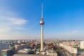 Berlin skyline tv tower Alexanderplatz Germany city street Royalty Free Stock Photo