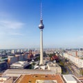 Berlin skyline tv tower Alexanderplatz Germany square city street Royalty Free Stock Photo