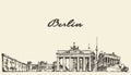 Berlin skyline vector illustration drawn sketch