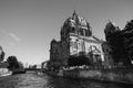 Berlin spree and berlin cathdral in black and white Royalty Free Stock Photo