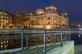 Berlin Spreebogen and Reichstag at night Royalty Free Stock Photo