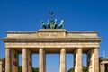 Berlin, Germany - Closeup of the Quadriga with Victoria goddess of victory sculpture atop the Brandenburg Gate - Brandenburger Tor