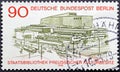 The Berlin State Library in vintage stamp