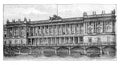 Berlin Stock exchange building in Germany Europe / Antique engraved illustration from Brockhaus Konversations-Lexikon 1908