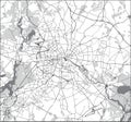 Berlin street map black and white Royalty Free Stock Photo