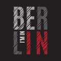 Berlin tee print. T-shirt design graphics stamp label typography Royalty Free Stock Photo