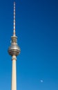 Berlin Television Tower, Berliner Fernsehturm and Moon, Berlin, Germany