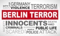 Berlin terror in Germany - word cloud english Royalty Free Stock Photo