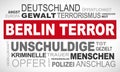 Berlin terror in Germany - word cloud german Royalty Free Stock Photo