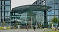 Berlin Train Station exterior and Four Pedestrians