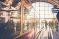 Berlin train station - people and S-Bahn train Royalty Free Stock Photo