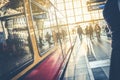 Berlin train station - people and S-Bahn train Royalty Free Stock Photo