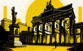 Berlin Travel Illustration, Germany Tourism Concept, Western Europe Drawing Imitation, AI Generative Content