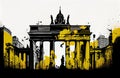 Berlin Travel Illustration, Germany Tourism Concept, Western Europe Drawing Imitation, AI Generative Content