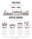 Berlin travel infographics in linear style