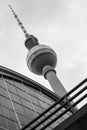 Berlin tv tower in black and white Royalty Free Stock Photo