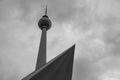Berlin tv tower in black and white Royalty Free Stock Photo