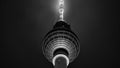 The Berlin TV tower in black and white Royalty Free Stock Photo