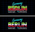 Berlin urban line lettering sports style vintage college, for print on t shirts etc.