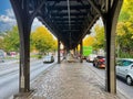 Berlin urban subway from under the rails