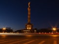 Berlin Victory Column at night Royalty Free Stock Photo