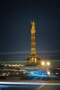 Berlin Victory Column at night Royalty Free Stock Photo