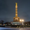 Berlin Victory Column at night Royalty Free Stock Photo