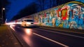 Berlin Wall at Blue Hour: A Canvas of Street Art and Graffiti