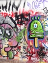 Berlin Wall East Side Gallery graffiti Royalty Free Stock Photo