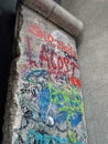 Berlin wall portion near Checkpoint Charlie between east and west sectors during the Cold War