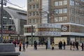 Berlin World Time Clock landscape in Alexanderplatz MItte Berlin Germany