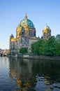 Berliner Dom over the Spree river, Germany Royalty Free Stock Photo