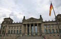 Berlino,B, Germany - August 16, 2017: Reichstag building is Parliament of Germany in Berlin with flag