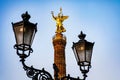 Berlins famous monument Siegessaeule in Berlin Tiergarten Royalty Free Stock Photo