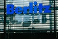 Berlitz language school logo on store front