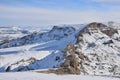 Winter mountain range at the Bermamyt plateau Royalty Free Stock Photo