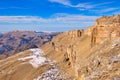 Scenic landscape of the Bermamyt plateau in winter Royalty Free Stock Photo