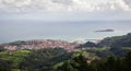 Bermeo fishing town landscape by Izaro island Royalty Free Stock Photo