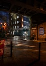 Bermondsey, London, UK: Junction of Barnham Street and Crucifix Lane under the London Bridge to Greenwich Railway Viaduct