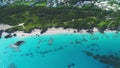 Bermuda, Tropical Paradise, Atlantic Ocean, Beautiful Landscape, Rocky Reefs, Aerial Flying