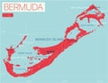 Bermuda detailed editable map Royalty Free Stock Photo